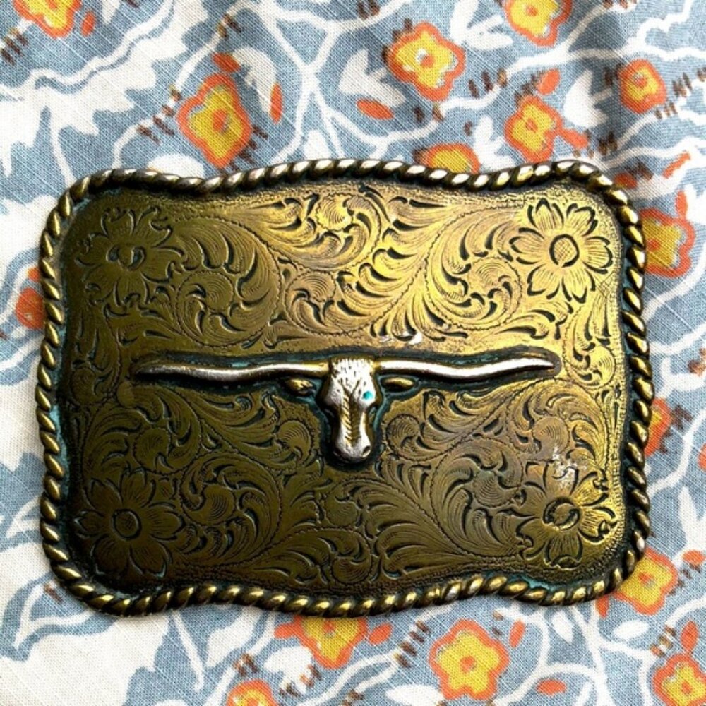 Longhorn Western Belt Buckle